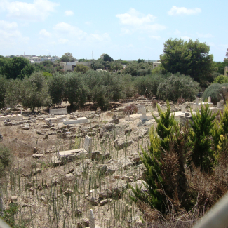 Ancien cimetière musulman de Jisr al-Zarqāʾ, situé dans le périmètre du kibboutz Maʿagan Michaʾel, août 2021 © Iris Seri-Hersch